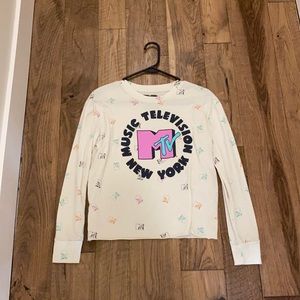 MTV Cream Colored Long Sleeve Shirt